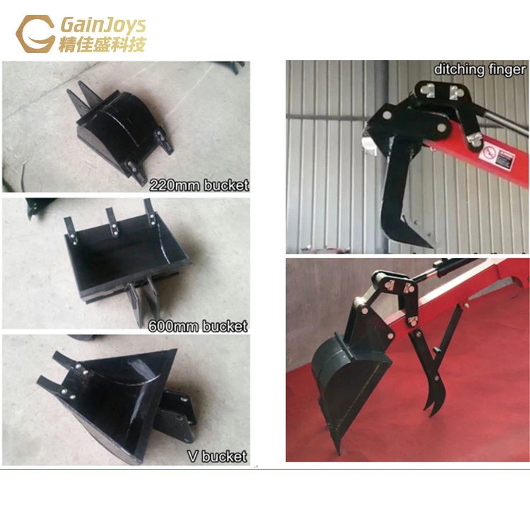 Gainjoys Agricultura Maquinaria miniexcavadora retroexcavadora remolcable Precio Venta caliente Productos