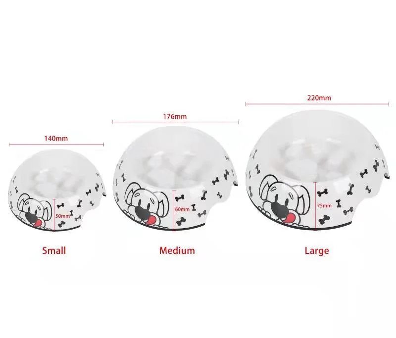 Wholesale/Supplier Retailing Plastic Melamine Pet Food Water Feeder Bowl with Custom Dog Bone Decal Printing