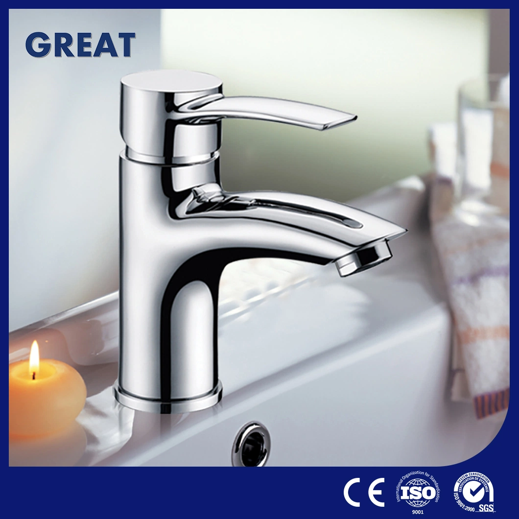 Great Bathroom Faucet with Pop up Drain Factory Good Price Kitchen Sinks Faucets Gl35401A54 Chrome Single Lever Basin Faucet China Glossy Shower Tub Faucet