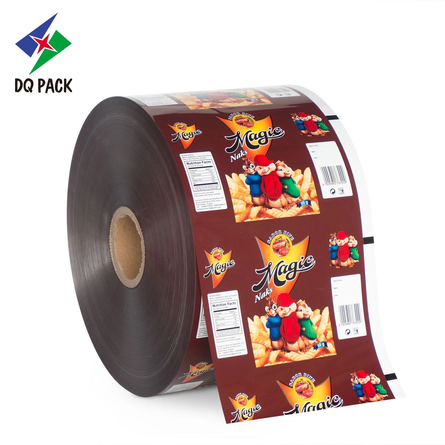 Pet plástico laminado de grado alimentario bolsita de papel de aluminio de jugo de rollo de película las películas de embalaje