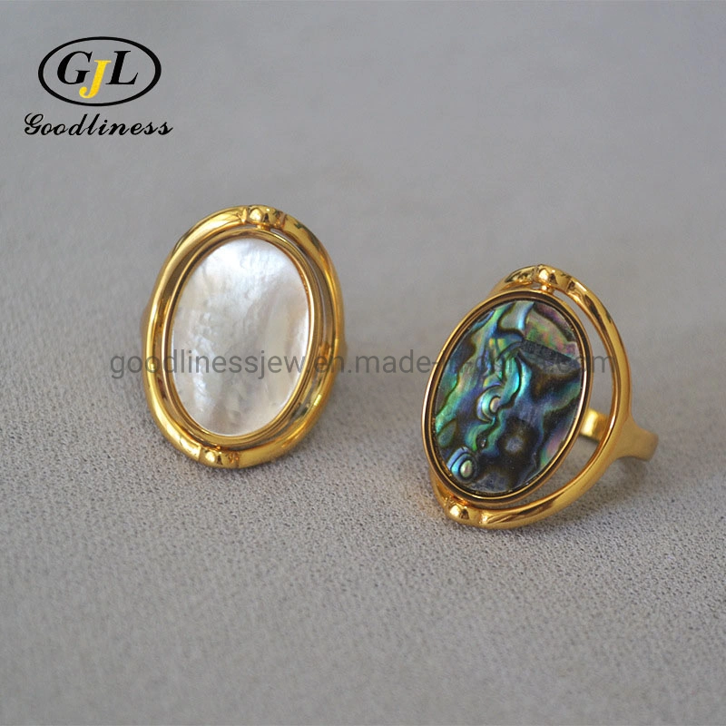 Wholesale/Supplier Original Design Double-Sided Rotating Shell Mother Shell Ring