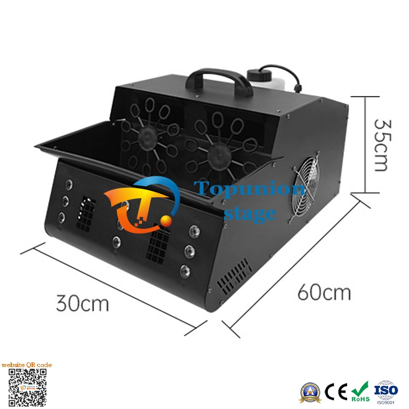 DMX 512 1500W LED Smoke Bubble Machine LED Bubble Remote Control Flame Equipment