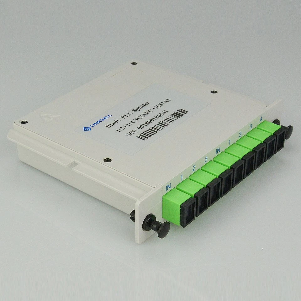 Rack Mount PLC Splitter ABS Box Sc Upc Connectors Cassette Type 1X16 Optical Fiber Splitter