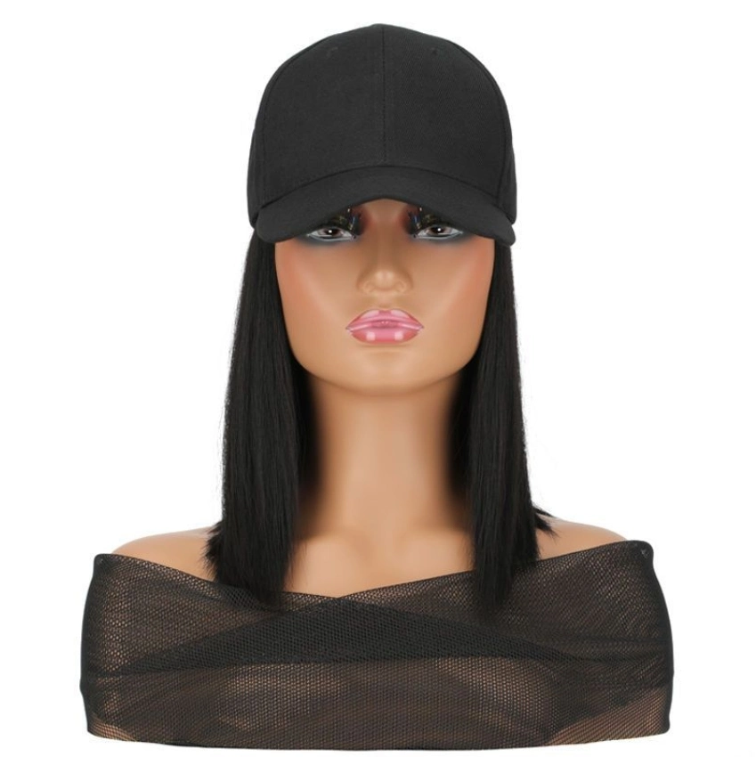 Fashion Ladies Girl Women Short Straight Wig One-Piece Hat Baseball Cap Wig