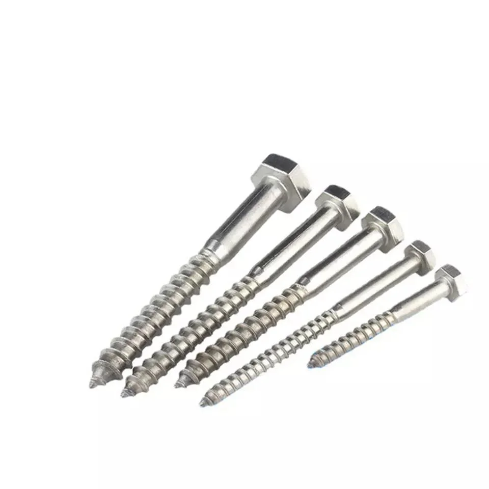 201 High quality/High cost performance  Stainless Steel Hex Head Self Tapping Screws Half Thread Furniture Barrel Bolt Set for Beds Chairs, Crib