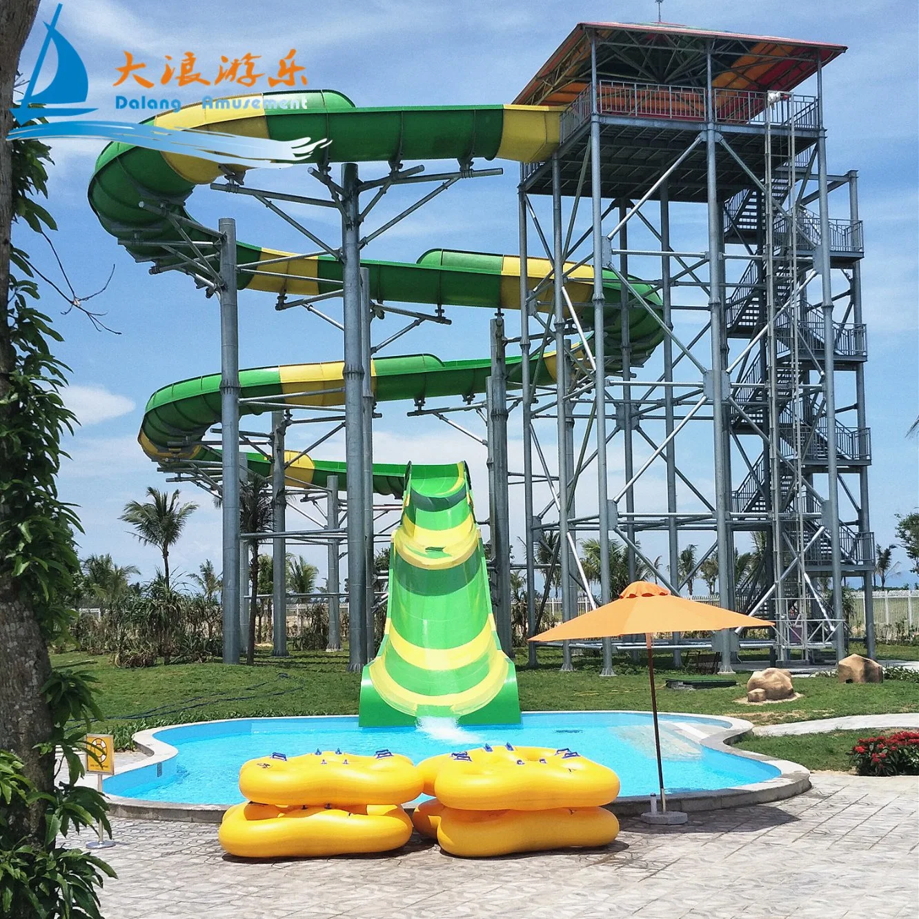 Outdoor Play Area Playground Water Swimming Pool Slide Amusement Park