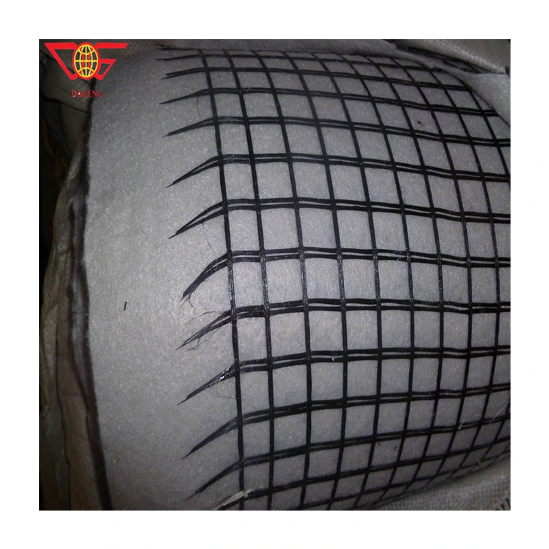 Composite Plastic Geogrid Fiberglass Grid PP Biaxial Geogrid Compound with Nonwoven Geotextile for Roadbed Geogrids Global Hot Sale