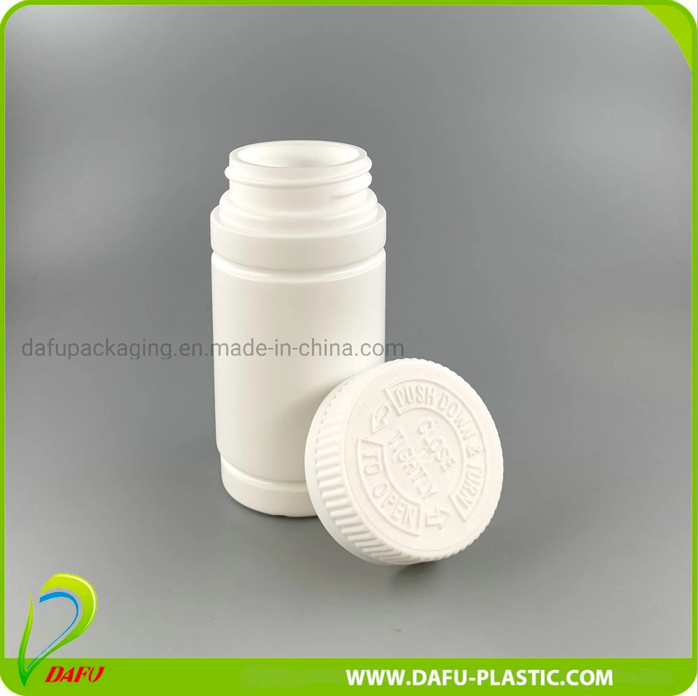 100ml HDPE PE Medicine Plastic Capsule Bottle with Child Proof Cap