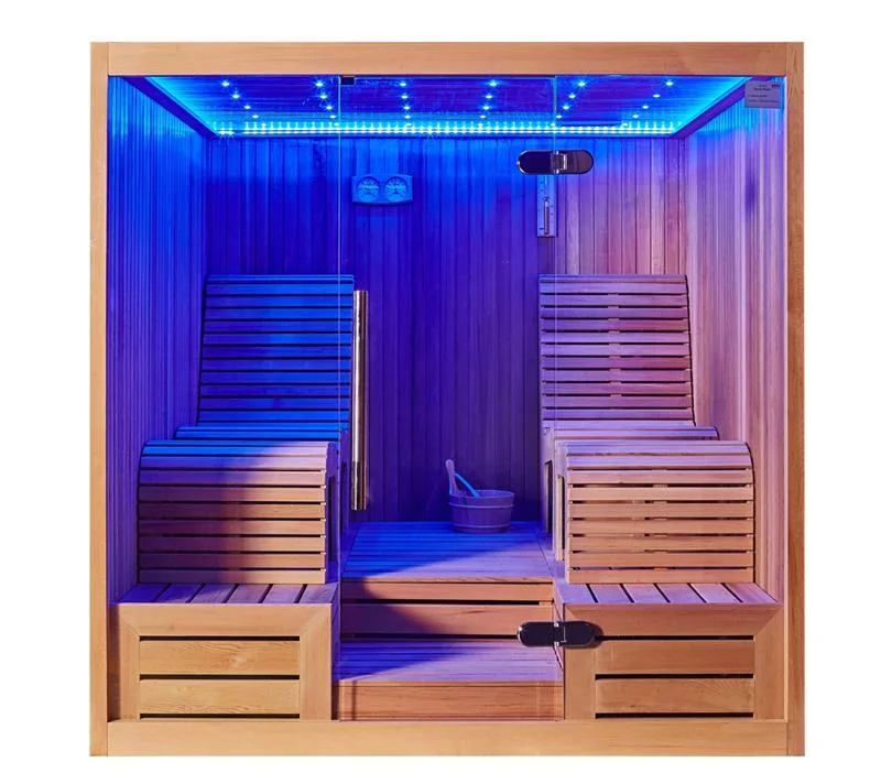 Couple Two Lying Position Romantic LED Light Health and Warm Leisure Sauna Cabin M-6050