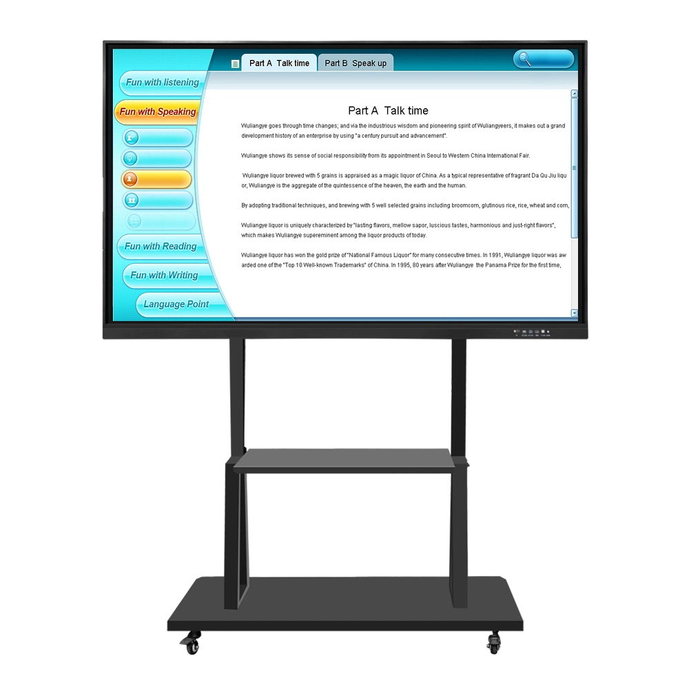 Support 4K Indoor Smart Board Digital Signage IR Touch Screen Portable Interactive Whiteboard