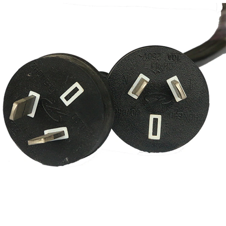 SAA Rcm Approved Australasian I Type Plug 10A 250V 2 Pin Power Cord Match to PVC Flexible Cord H03VV-F 2X0.75mm&sup2;