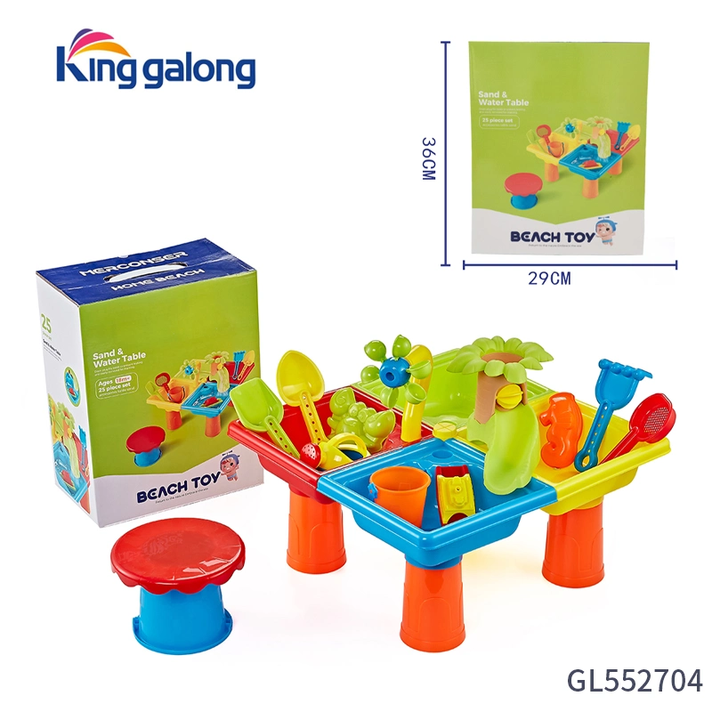 2023 Hot Sales Outdoor Watering Sandpit Garden Can Table Set & Toy Sand & Beach Toy Pool Game Clock Sand Play Table for Kids