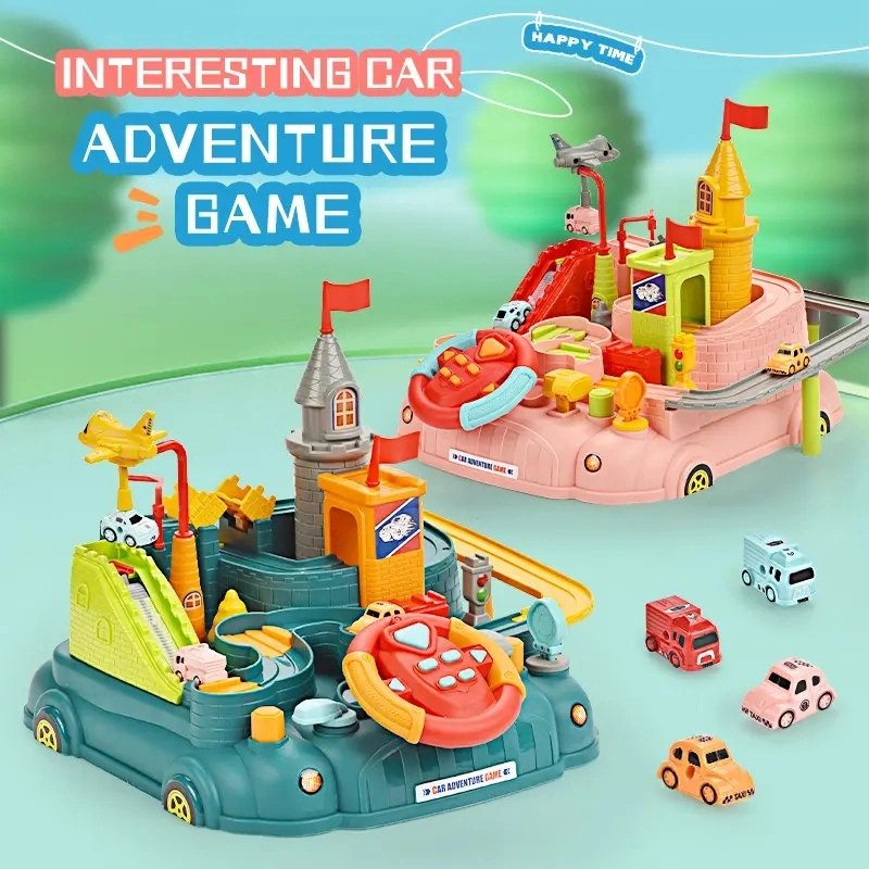 Voiture intéressante pour enfants, jouets éducatifs intellectuels, piste de course en plastique amusante et colorée, voiture intelligente multifonctionnelle, jeu d'aventure d'éveil.