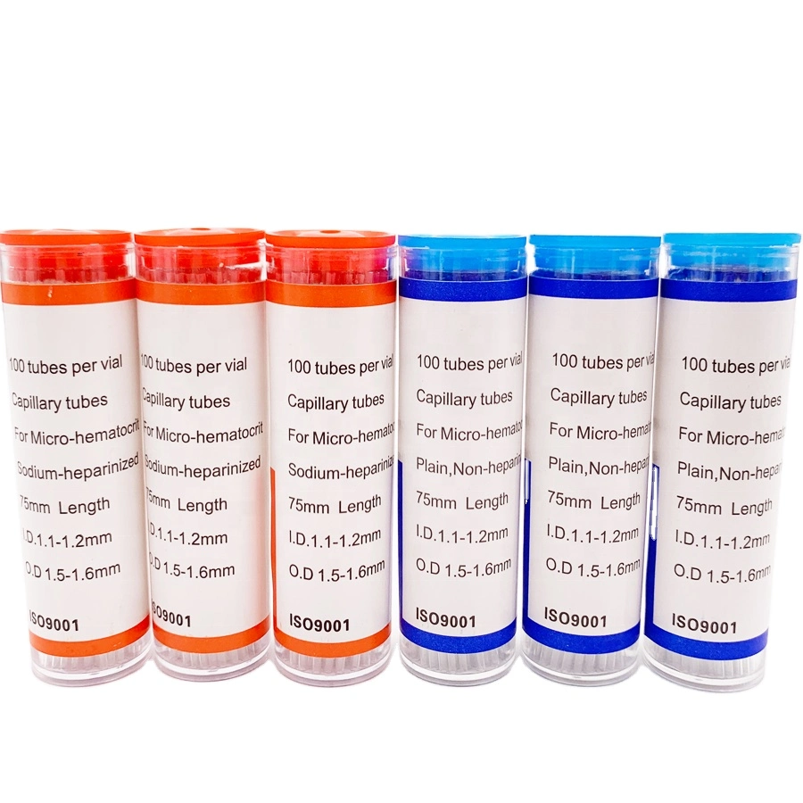 Blue Mirco Hematocrit Capillary Blood Collection Tube Hematocrit Capillary Glass Vial