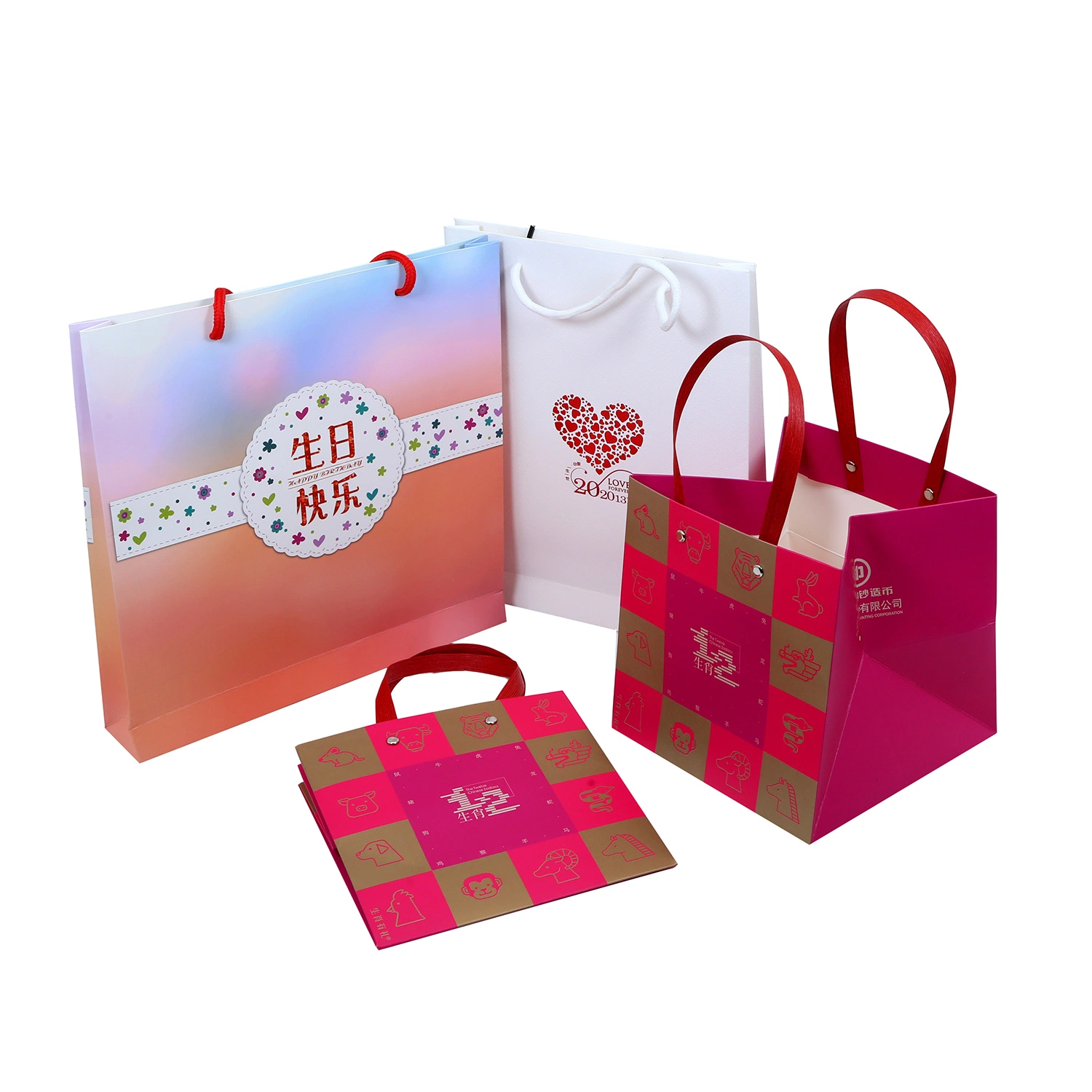 4 Color High Quality Golden Foil Stamping Paper Bag Printing