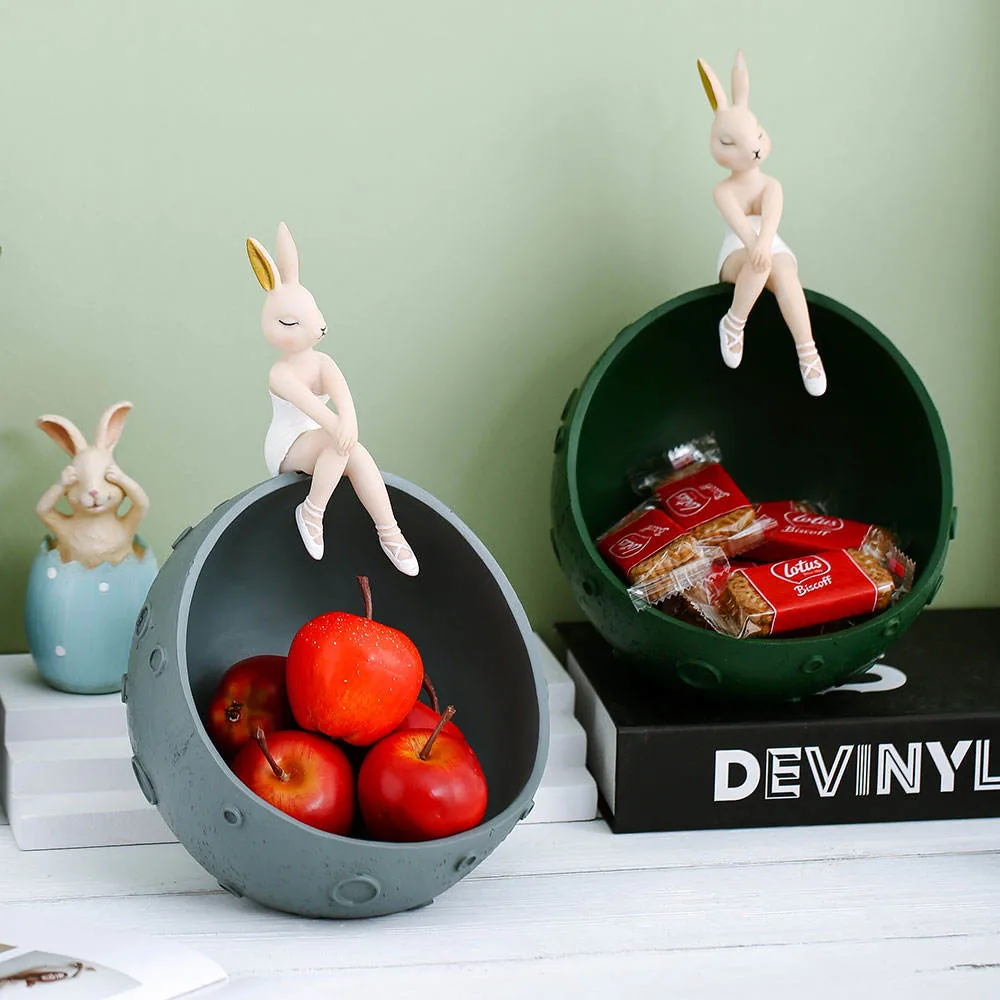 Caixa de armazenamento para desktop Nordic Bunny Home decoração para meninas Acessórios para quartos