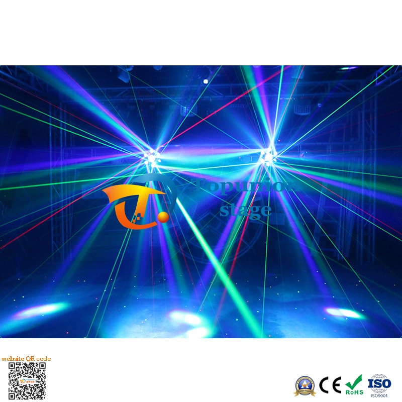 New Six Arm Cyclone Bee Eyes Light 3 in 1 Red Green Laser Equipment for Stage Nightclub Disco