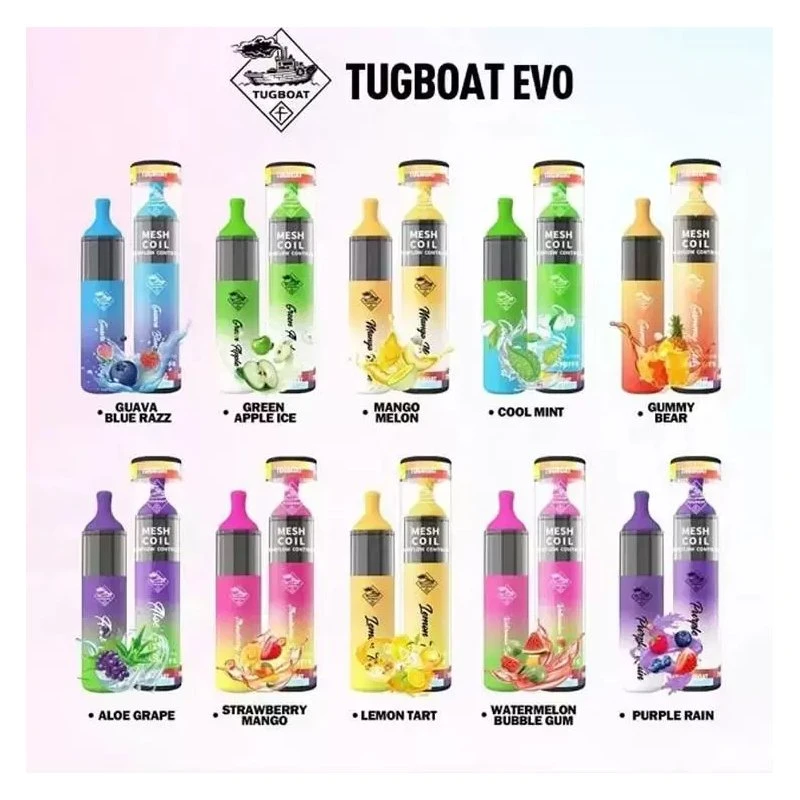 2022 Original Tugboat Evo Disposable/Chargeable Vape Mesh Coil 850mAh Internal Battery 10ml Capacity