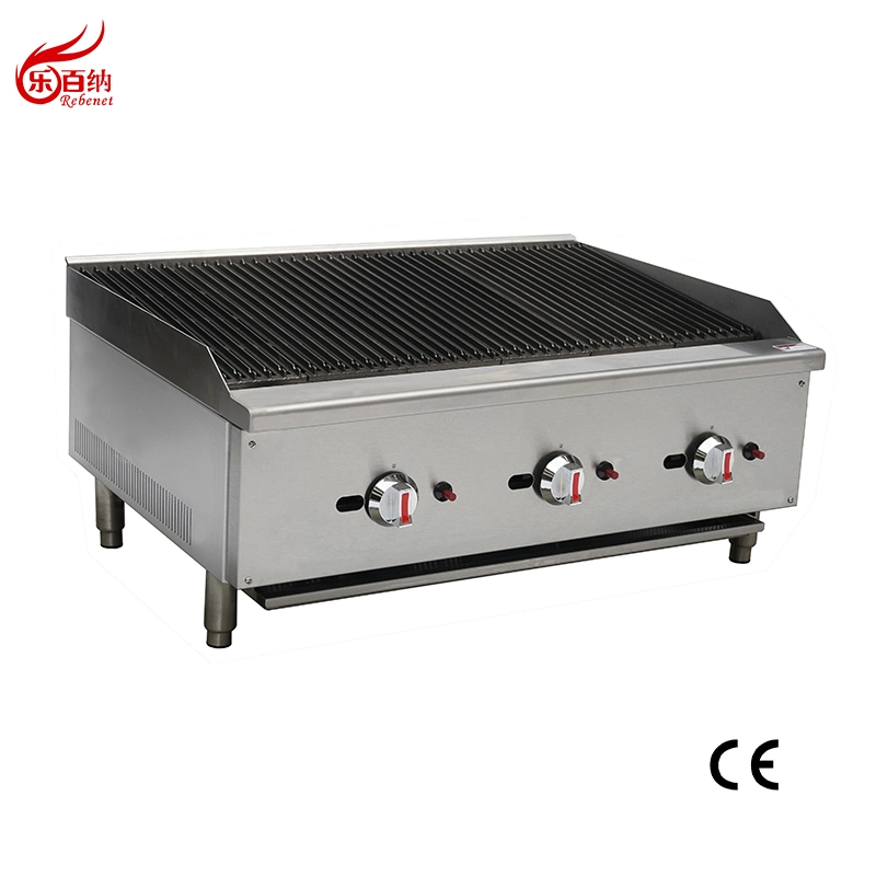 Encimera de gas Comercial BBQ parrilla de parrilla radiante en acero inoxidable Acero con homologación CE (BCE-16SX)