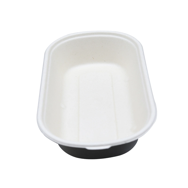 Microwaveable Food Packaging Box Disposable Sugar Cane Pulp Bagasse Food Container Natural Color White Takeaway Fast Food Box with Lid