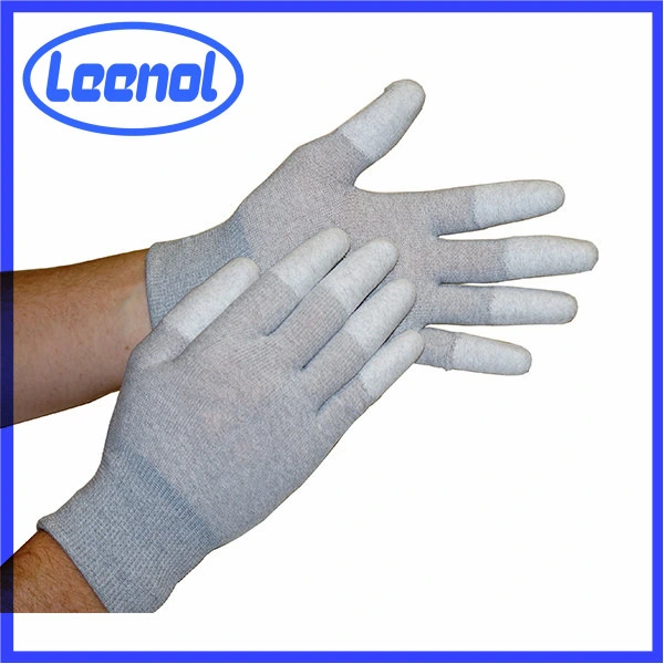 Leenol- Anti Static Gloves Top Fit Fingertip Carbon Fibers PU Coated Industrial ESD Safety Work Gloves