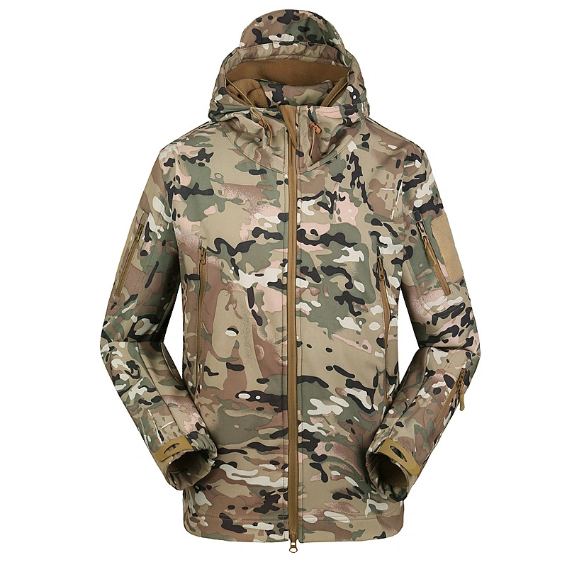 Tactical Men's Jacket Softshell a-Tacs Camouflage Autumn and Winter Fleece Warm Mountaineering Jacket for Men