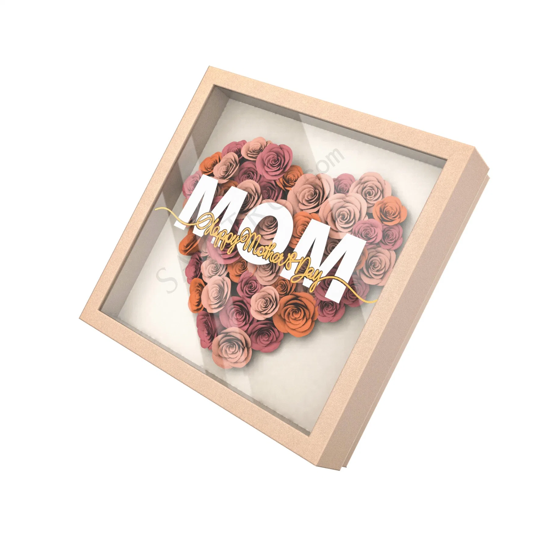 Caixa de embalagem de presentes em papel dia Sawtru Luxury Mothers com PVC Flor janela