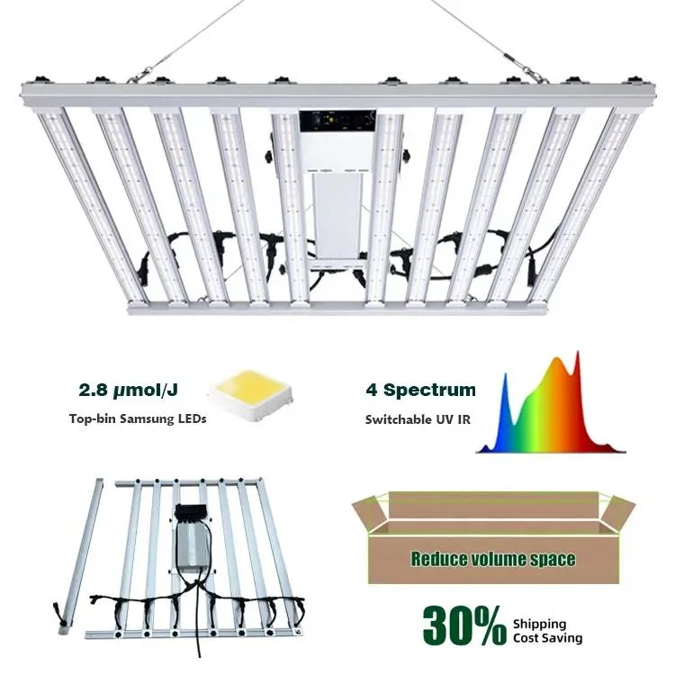 Smart Control Dimmable High Ppfd 680W Indoor Mariguana LED Growlight Dlc Approved Full Spectrum Efficacy up to 2.8 Umol/J