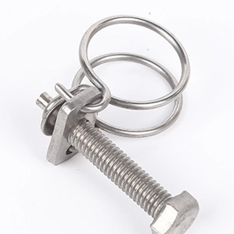 Double Wire Hose Clamp Pipe Clip Screw Bolt Tight Fitting Classic Type