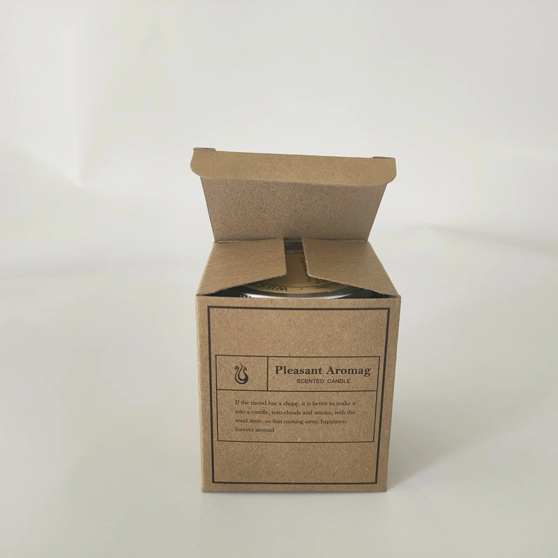 100PCS MOQ Glossy Art Candle Box with Logo Print White Jar Packaging