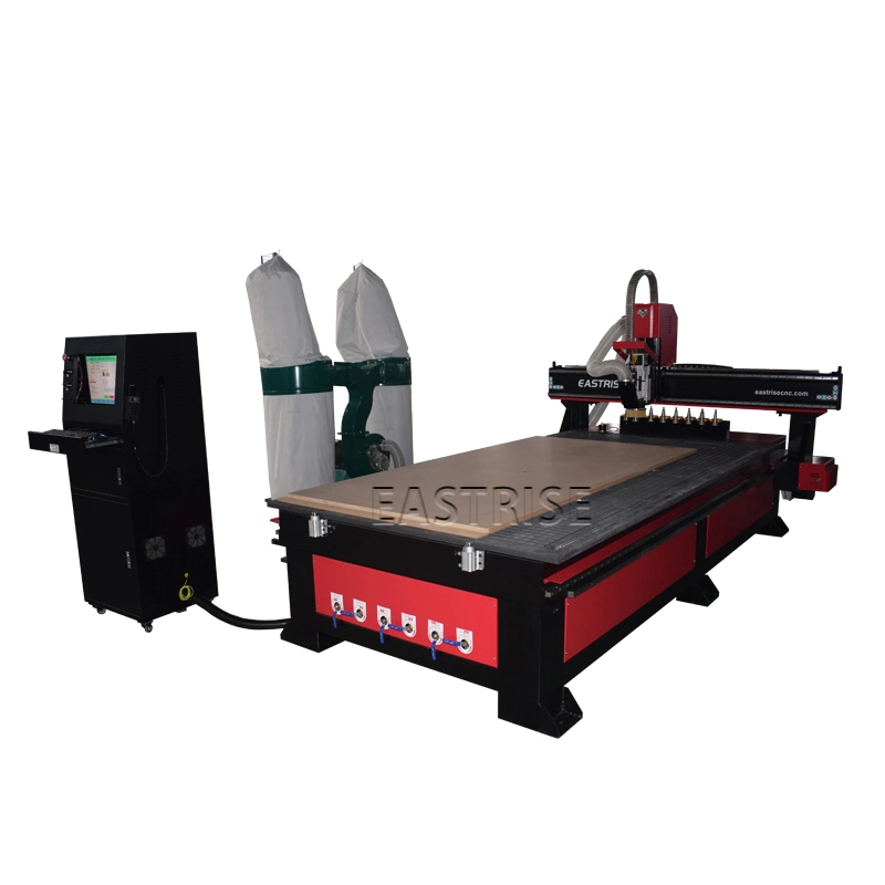 Automatic Tool Change Woodworking Atc 1325 CNC Router Machine with 8 Tools for Furniture Cabinet Wood Door Cutting Engraving
