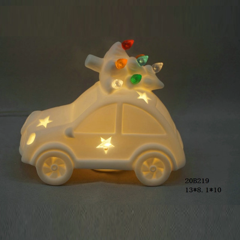 Diseño de los coches de porcelana con coloridas luces del árbol de Navidad para el hogar decoración de fiesta