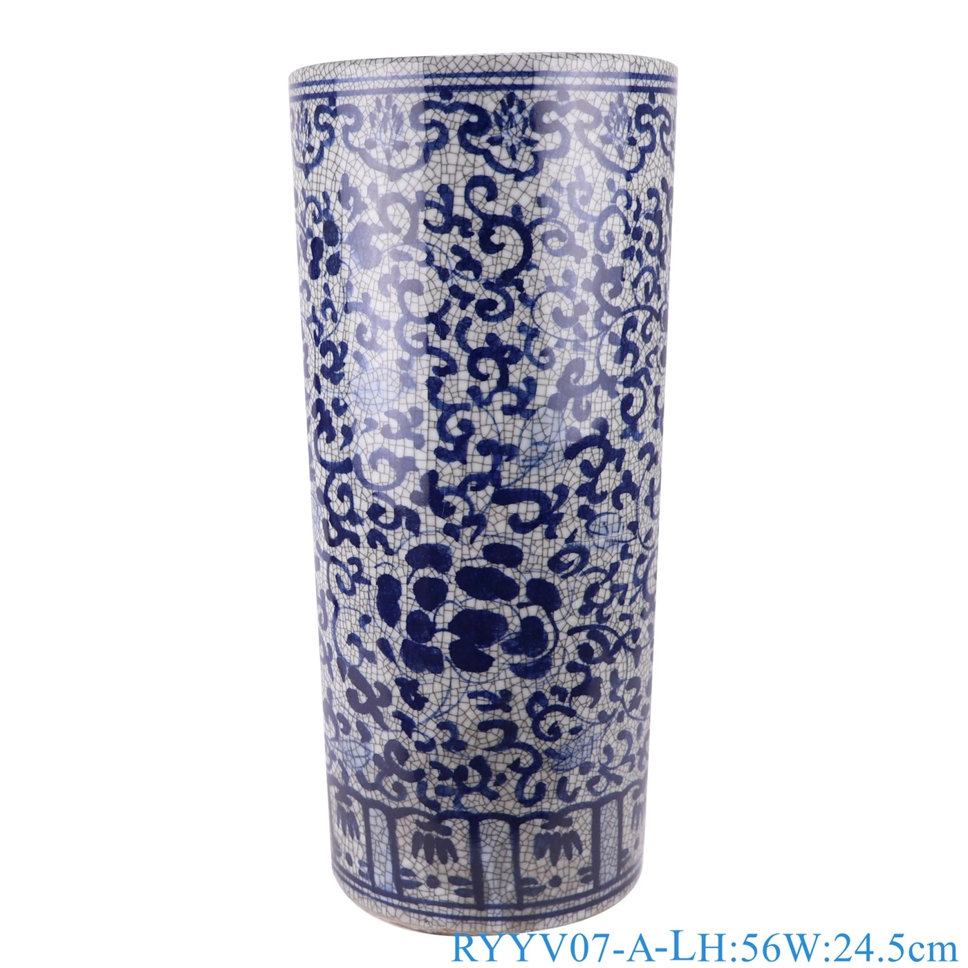 Chinese Handmade Blue and White Decorative Crack Ceramic Vase Porcelain Umbrella Stand