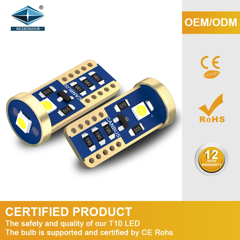 La señal de giro de la luz de la luz de ancho de la lectura de las bombillas de coche lente de la luz LED SMD T10 de 3030, 3 de la luz con Color Mluti Auto