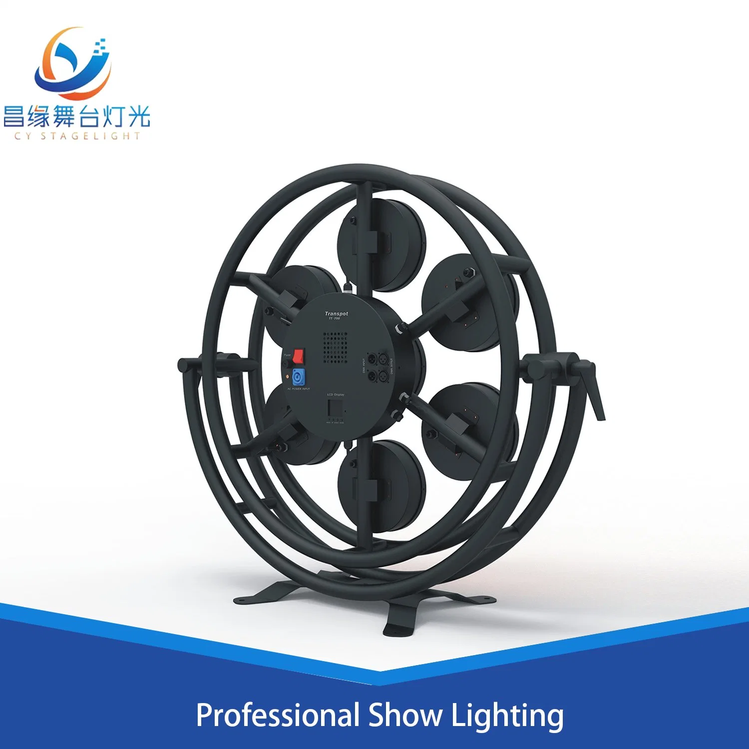 7&times; 60W LED Circle Retro Stage Background Strobe Light RGB Stage Lights