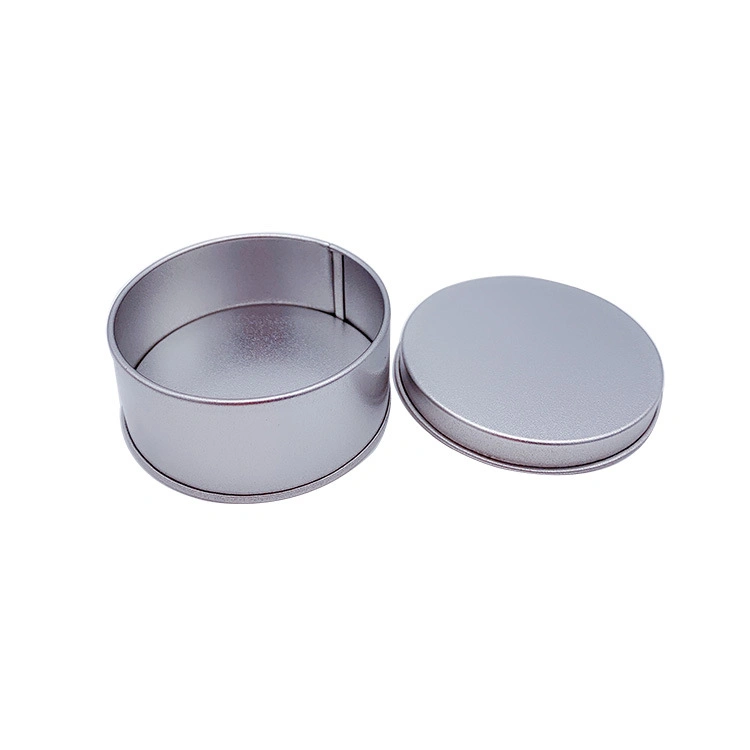 Envases cosméticos vacía de estaño metal plateado de tapón de rosca de aluminio de latas de aluminio vela redonda Spice latas de aluminio de contenedor de bálsamo labial