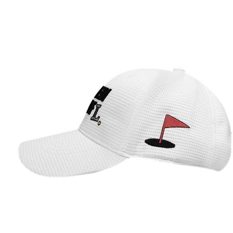 Custom 6 Panel 3D Printing Logo Quick Dry Golf Hat Lightweight Laser Hole Golf Cap