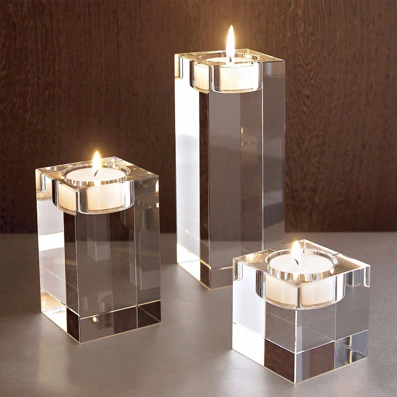 Suporte de Candlestick alto em vidro de cristal para velas para decoração
