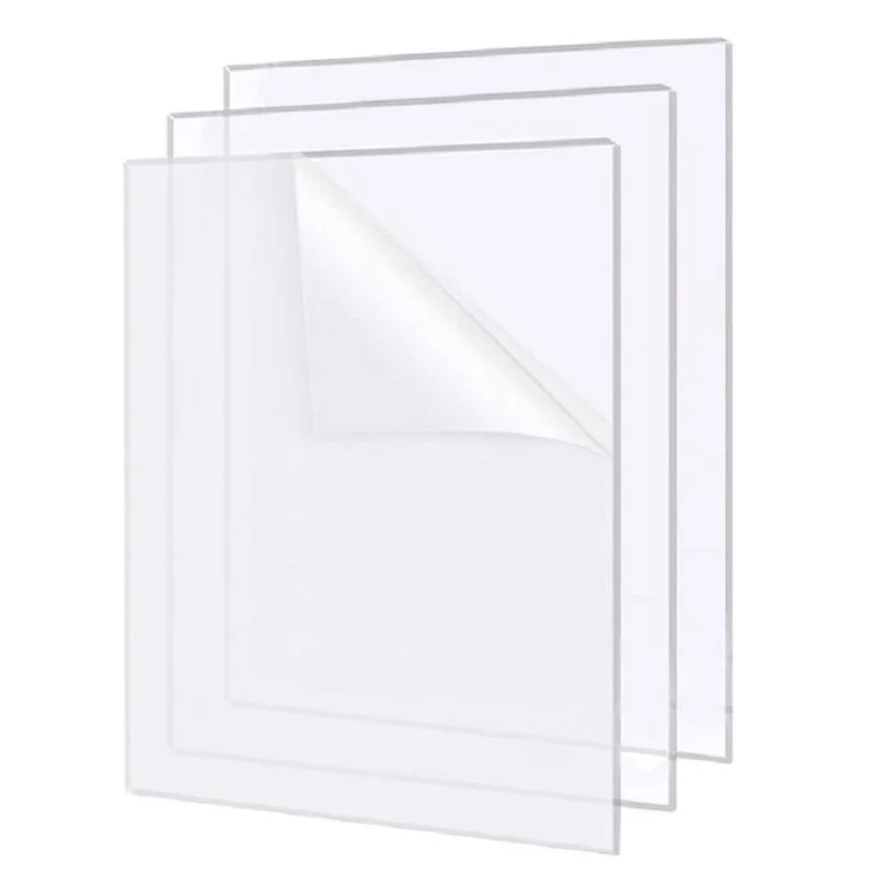 Transparent PETG Sheets Clear Gag Panel, Clear Cast Plexiglass with Protective Film for Signs Glass Replacement Project Display DIY Craft