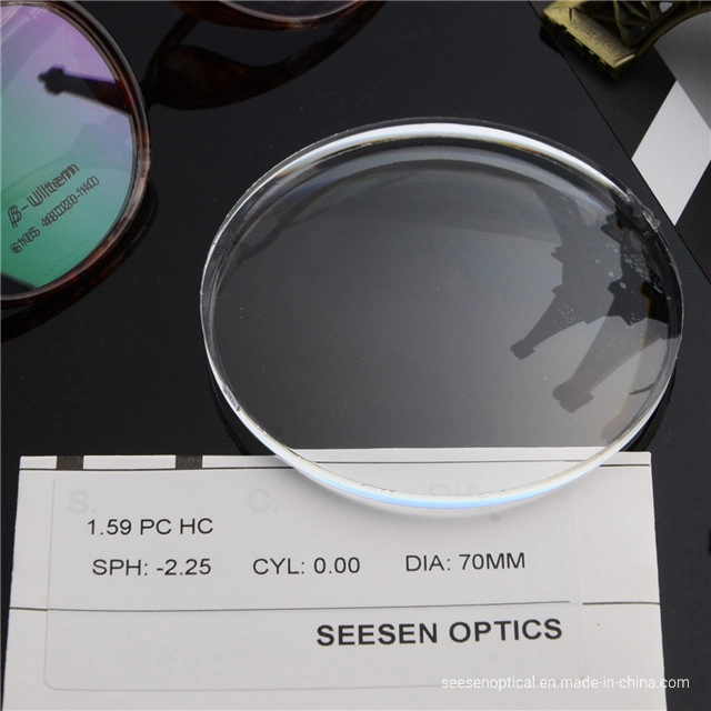 PC Polycarbonate Eyeglasses Lenses 1.59 Index Hard Coating Ophthalmic Single Vision Lenses