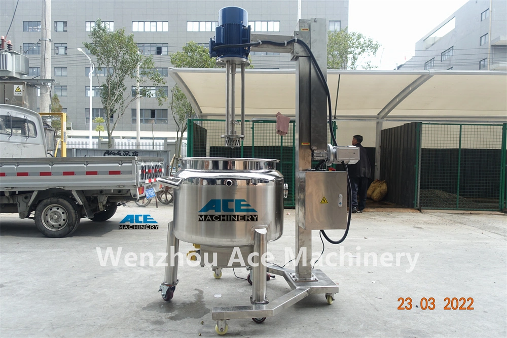 7.5kw Electric Lifting High Shearing Homogenizer Blender Mixer 500L Capacity 316L SS304 High Shear Homogenizer