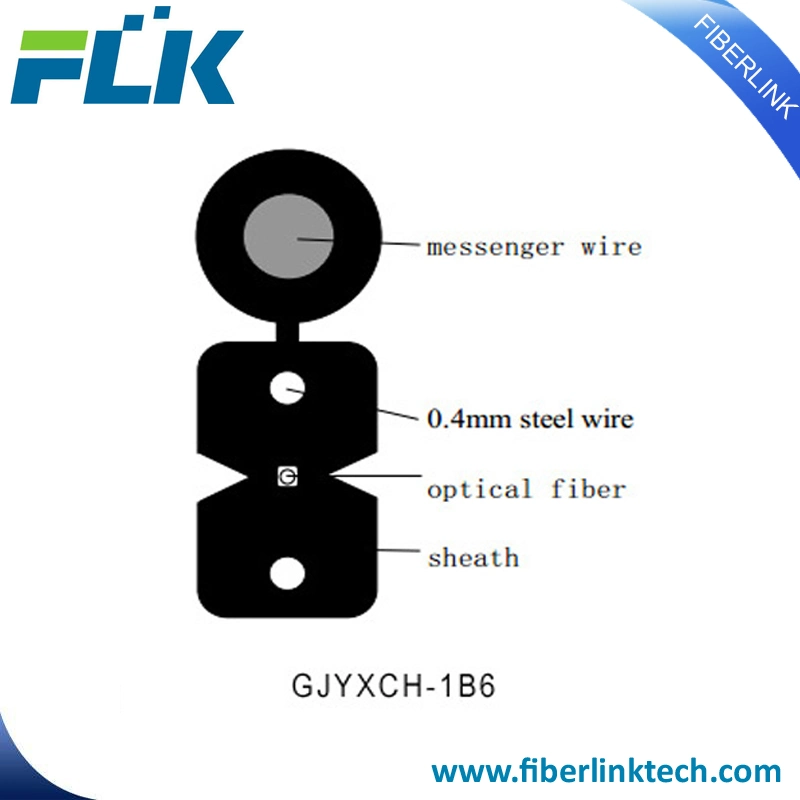 Außenabzug Abbildung 8 Flachstahldraht-Glasfaserabfallkabel Für Kommunikation