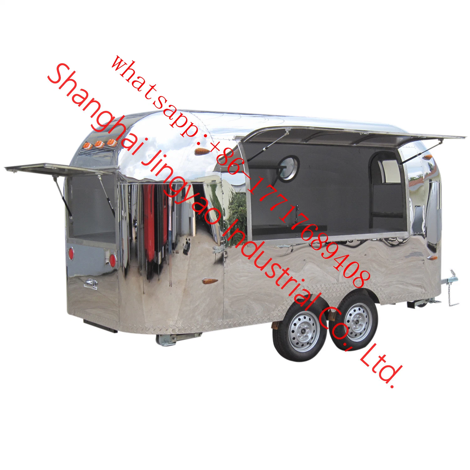 Newest Promotion Stainless Steel Airstream Mobile Food Truck Food Vend Trailer for Sale Used Tow Truck Hot Dog Cart Ice Cream Food Kiosk