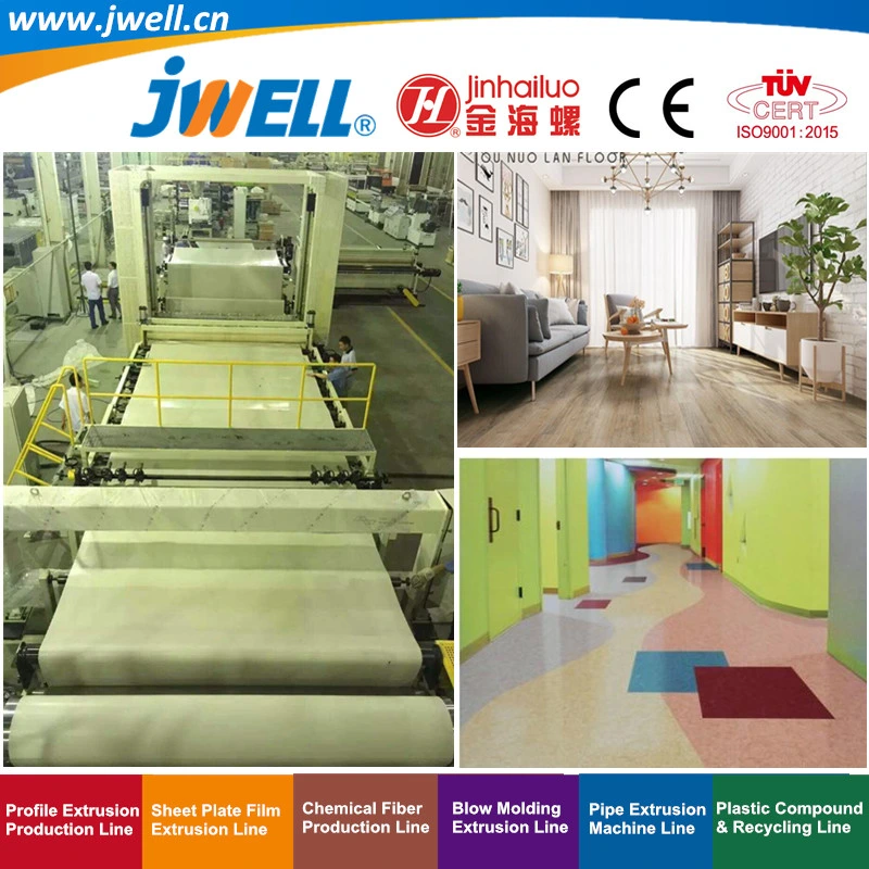 Jwell-PVC Plastic Floor Leather Recycling Agricultural Making Extrusion Machine for Auto Hotel Amusement Place House Hall Decoration