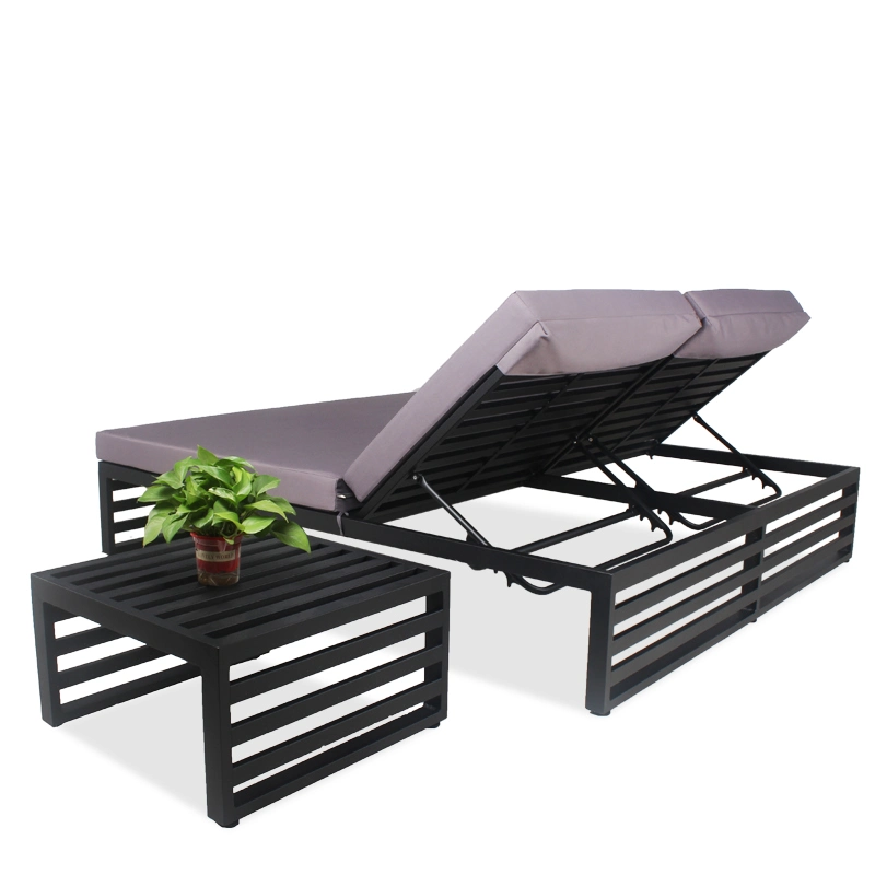 Aluminio exterior Doble asiento Chaise Lounger resistente al agua UV resistente Tumbona en el patio