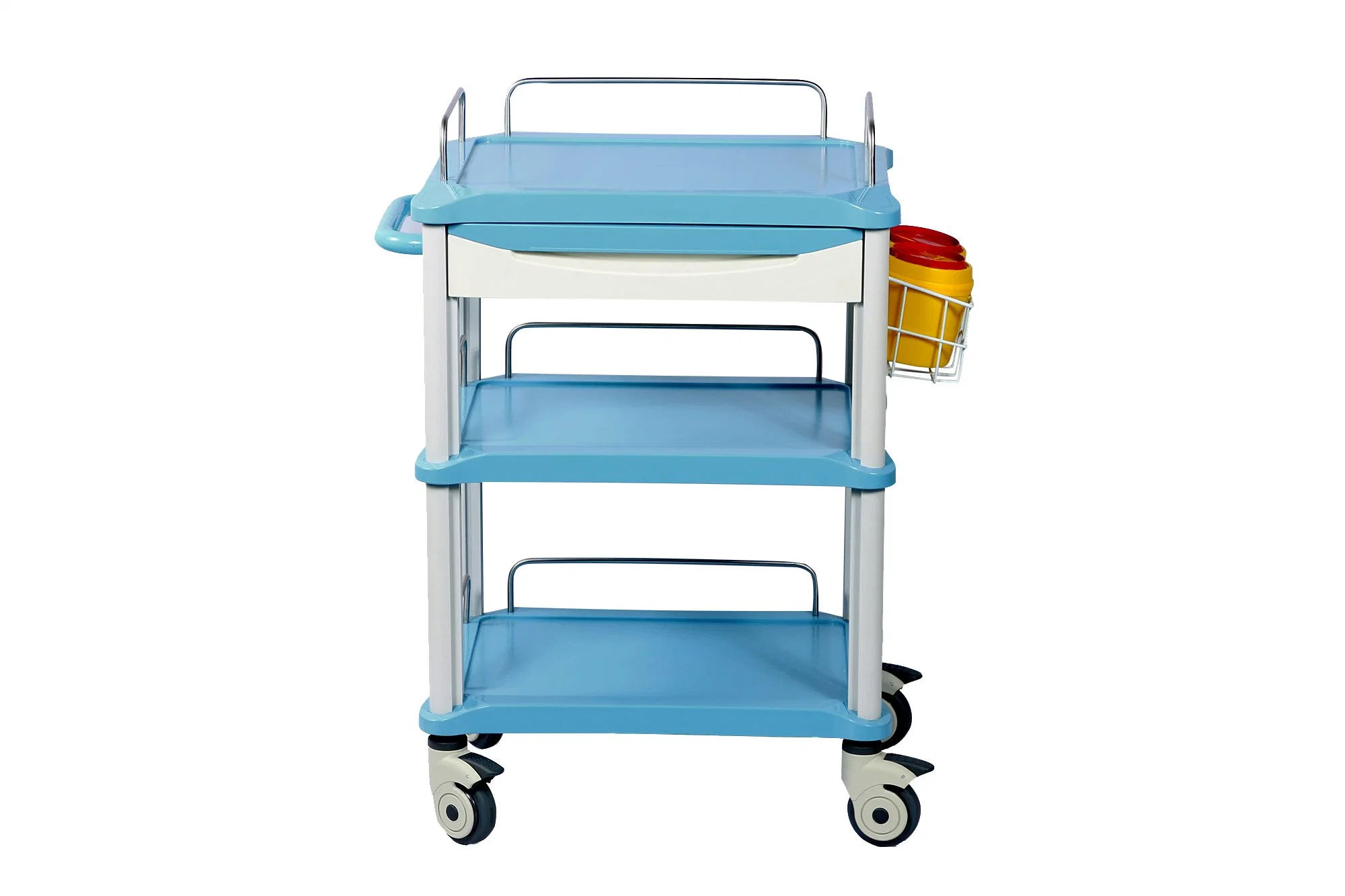 ABS Linen Trolley and Cart with Drawers for Medical, Emergency, Logistic, Laundry, Treatment, Medicine Distribution, Anesthesia as Hospital Equipment- E