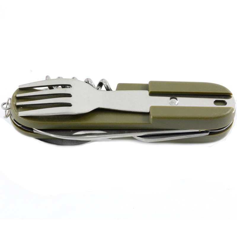 Portable Outdoor Camping Tableware Set Multifunction Stainless Steel Folding Knife Fork Spoon