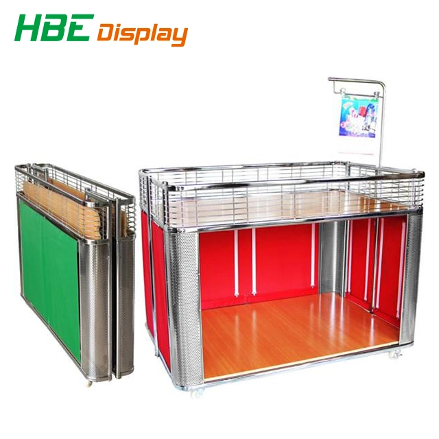 Stainless Steel Supermarket Folding Promotion Display Table