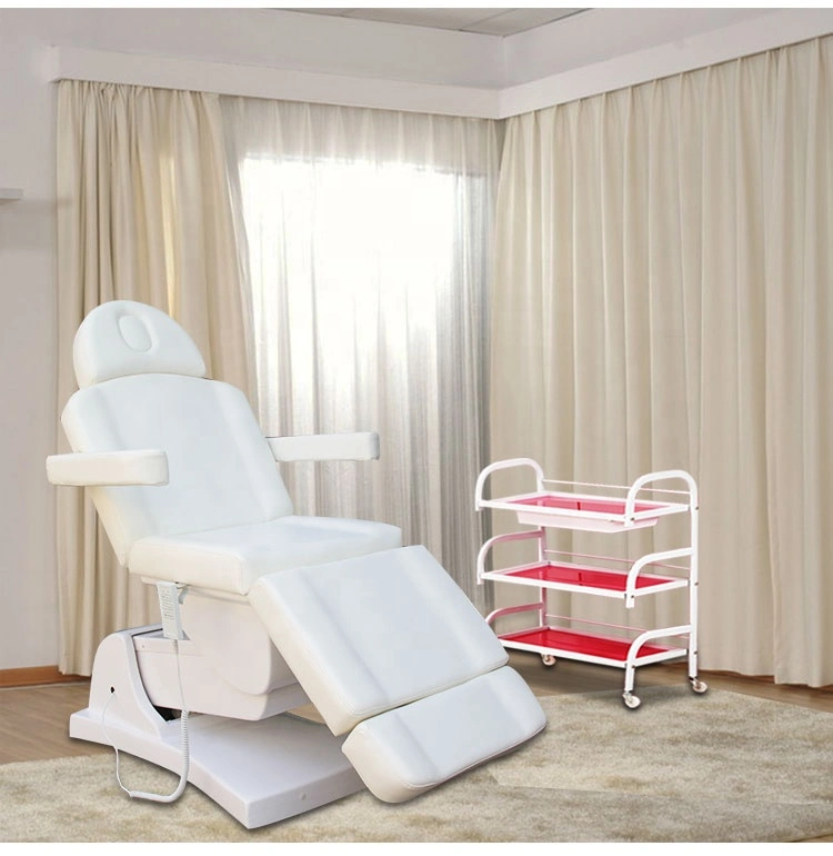 Meubles de salon de beauté moderne 4 moteurs Tattoo lit chaise de massage électrique blanche de dermatologie SPA Lit d'extension de jeu personnalisé