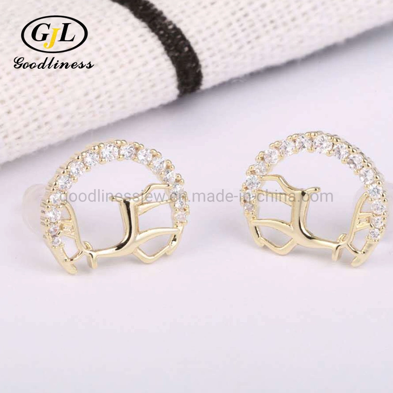 Wholesale/Supplier Christmas Deer Shape Zircon Earring Sweet Lovely Deer Earring Jewelry